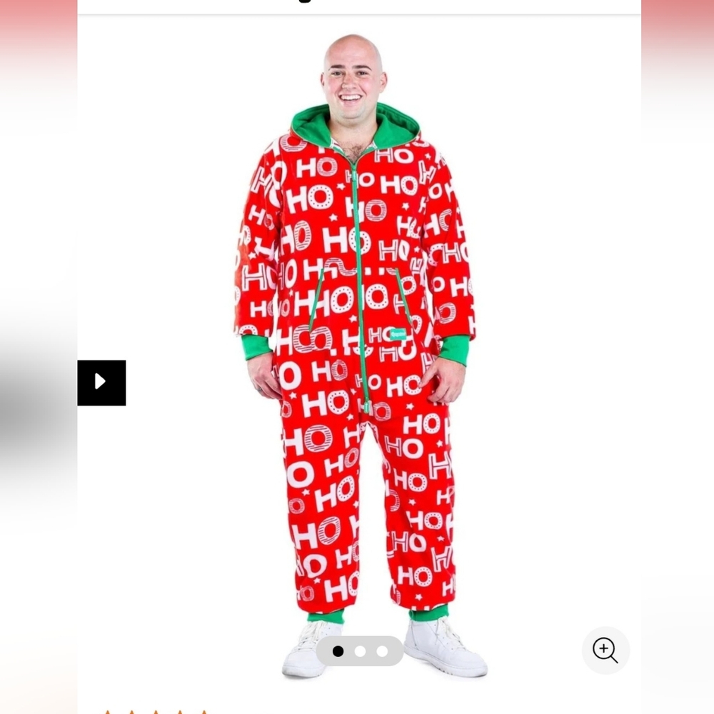 Tipsy Elves NWT Ho Ho Ho Jumpsuit Christmas Onsie Unisex Size Large‎